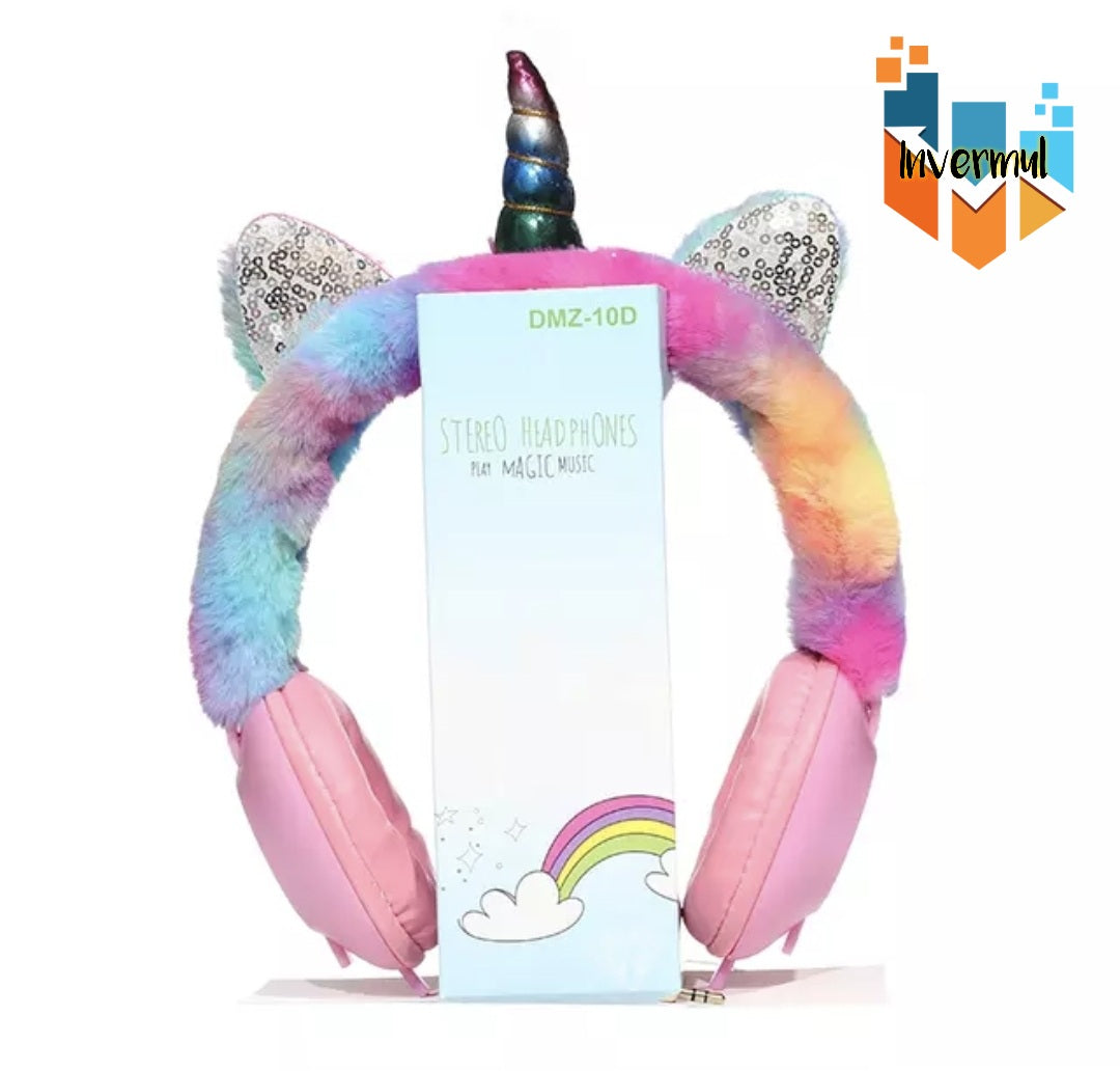 AUDIFONOS DE UNICORNIO PELUCHE