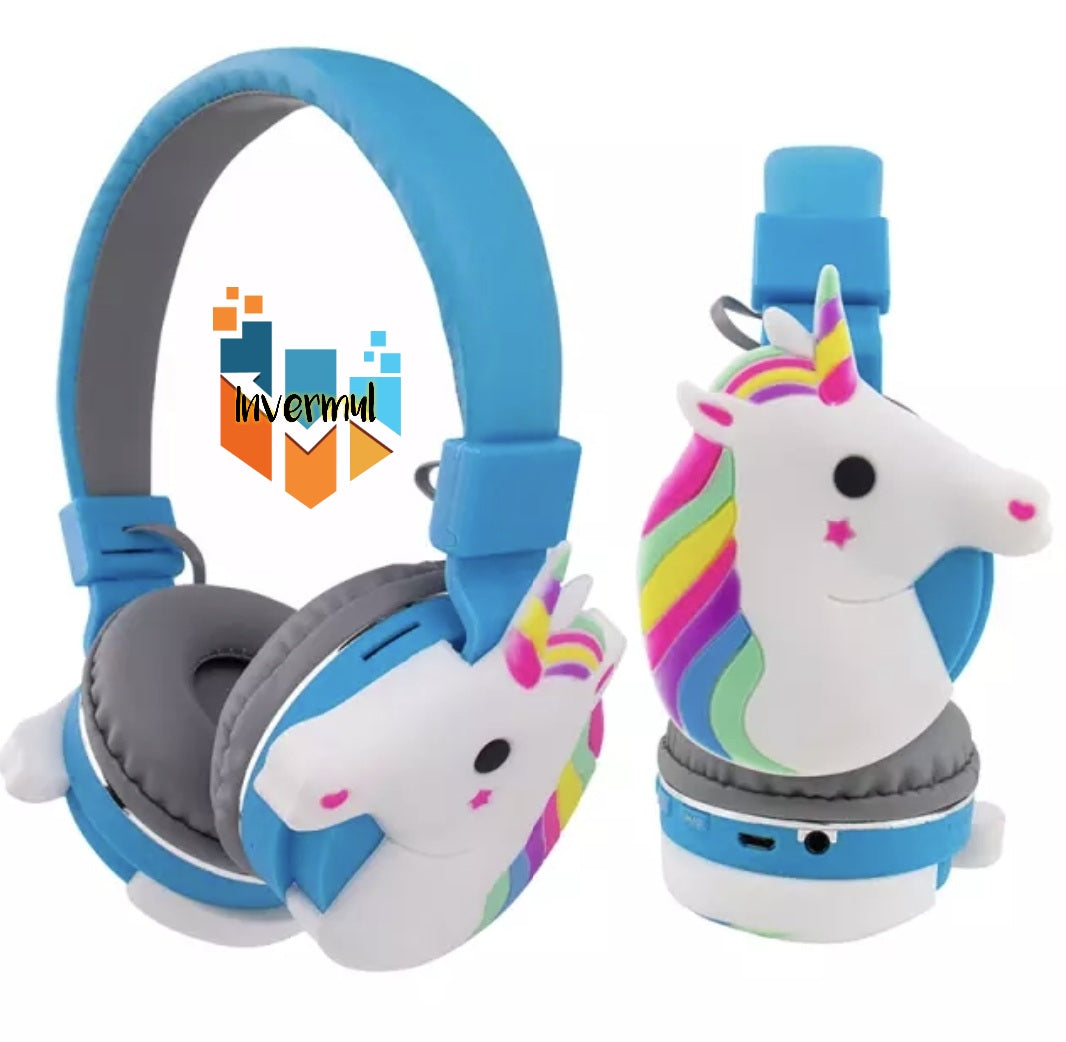 AUDIFONOS EN FORMA DE UNICORNIO